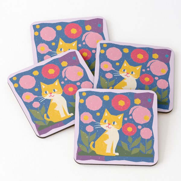 Item preview, Retro Floral Cat Garden designed and sold by mellow-koko.