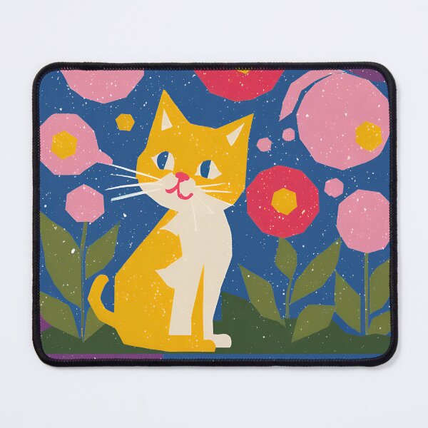Item preview, Retro Floral Cat Garden designed and sold by mellow-koko.