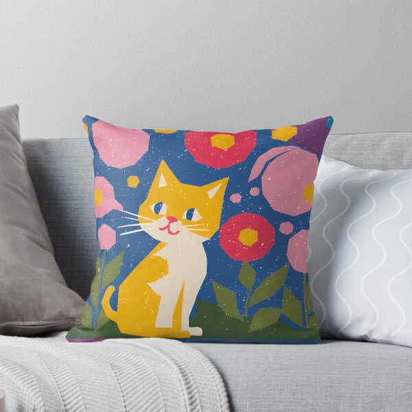 Item preview, Retro Floral Cat Garden designed and sold by mellow-koko.