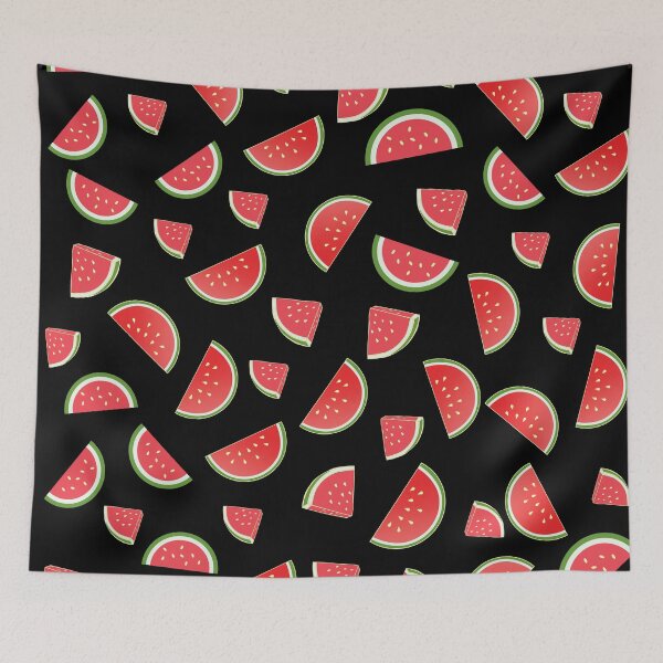 Item preview, Watermelon Slice Pattern on Black designed and sold by ArtDesignRemix.