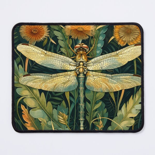 Item preview, Dragonfly Art Nouveau Vintage Botanical Illustration for Nature Lovers designed and sold by RickE.