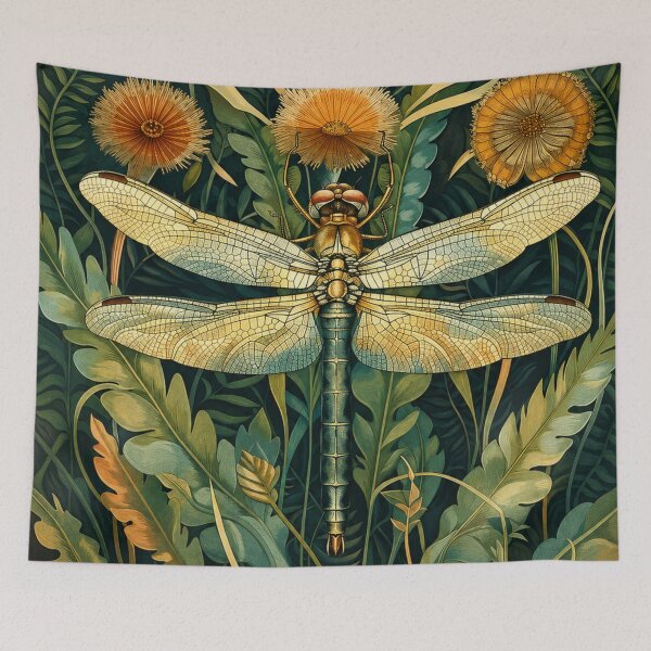 Item preview, Dragonfly Art Nouveau Vintage Botanical Illustration for Nature Lovers designed and sold by RickE.