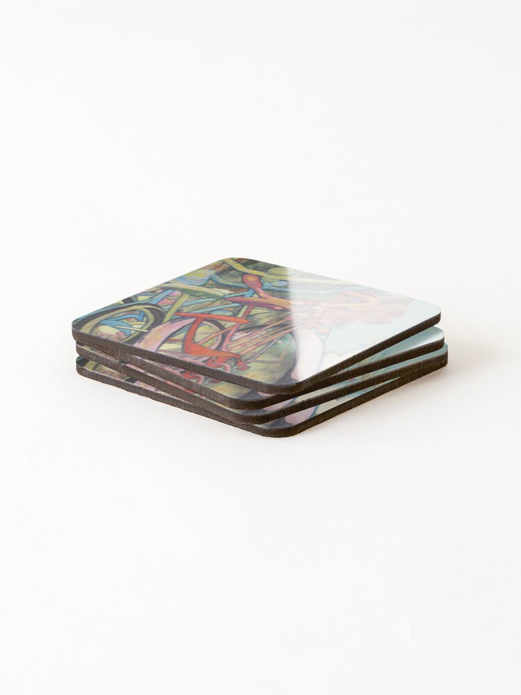Thumbnail 4 of 5, Coasters (Set of 4), Spring Ride designed and sold by RyanQuinnArt.