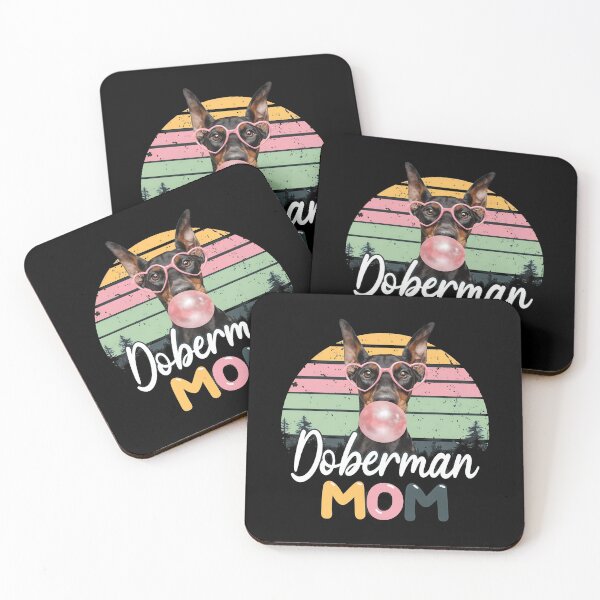 Item preview, Doberman MOM Bubble Gum Retro Sunset Dog designed and sold by OlyvieArt.