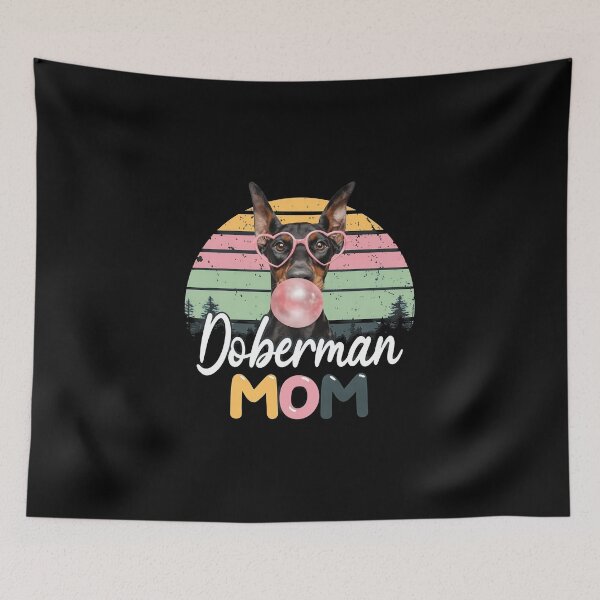 Item preview, Doberman MOM Bubble Gum Retro Sunset Dog designed and sold by OlyvieArt.