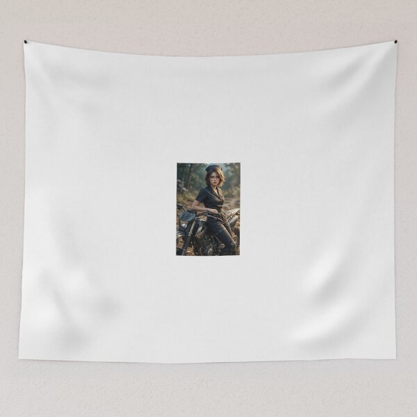 Item preview, Woman in Black Jumpsuit on Dirt Bike designed and sold by CathryneDelamort.