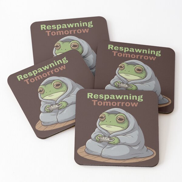 Item preview, Cozy Gamer Frog – “Respawning Tomorrow” designed and sold by ChaosNest.