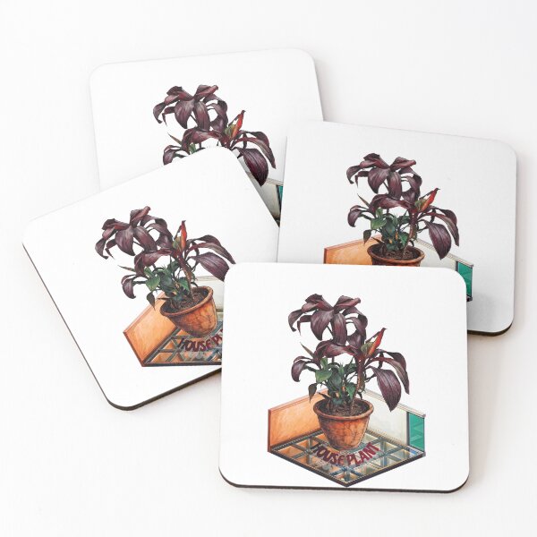 Item preview,  Retro Houseplant – Burgundy & Glass Isometric Aesthetic designed and sold by mackyartsstudio.