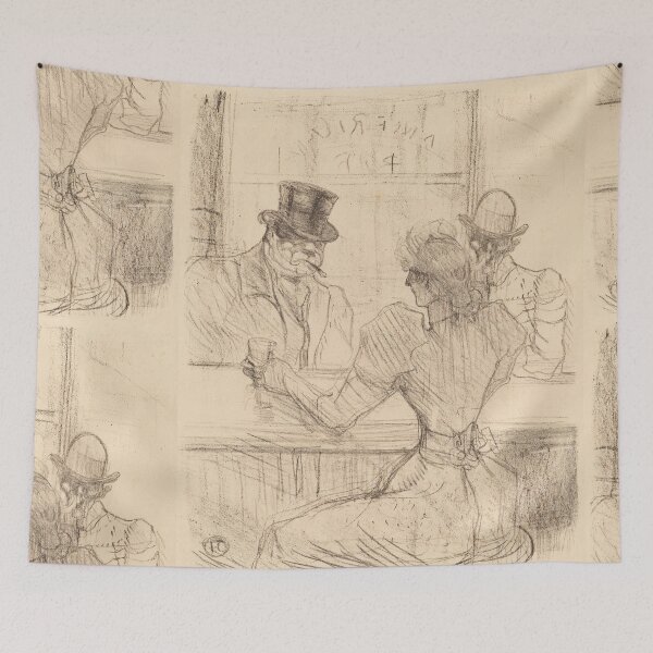 Item preview, At the Picton Bar Rue Scribe by Henri de Toulouse-Lautrec | Vintage Paris Café Bar Poster designed and sold by artofuniverse.