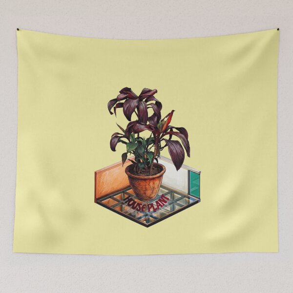 Item preview,  Retro Houseplant – Burgundy & Glass Isometric Aesthetic designed and sold by mackyartsstudio.
