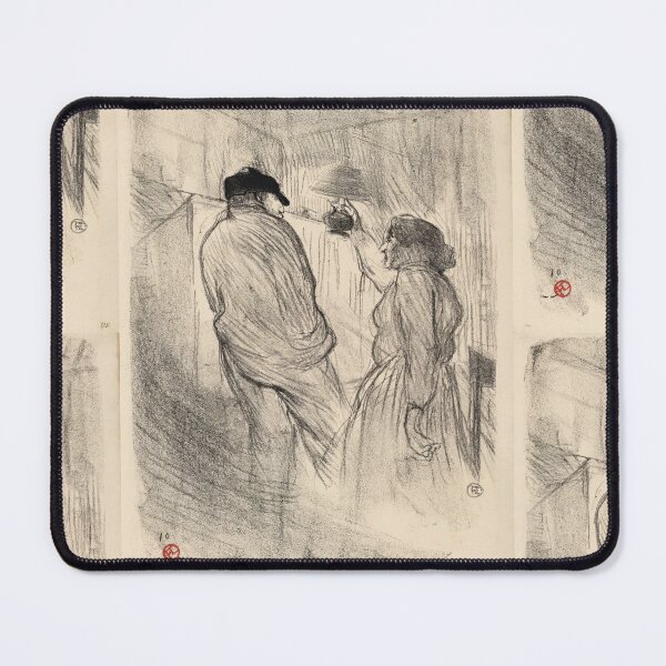 Item preview, At the Théâtre Libre Antoine in L’Inquiétude by Henri de Toulouse-Lautrec | Moody Parisian Theatre Lithograph designed and sold by artofuniverse.
