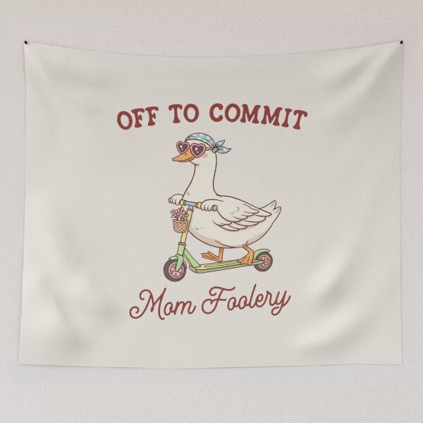 Item preview, Off To Commit Mom Foolery, Mama Goose, Funny Goose Scooter, First Mother's Day designed and sold by toongstudio.