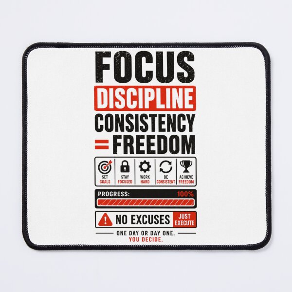 Item preview, Focus Discipline Consistency Freedom - No Excuses Motivation Design designed and sold by DomKo10.