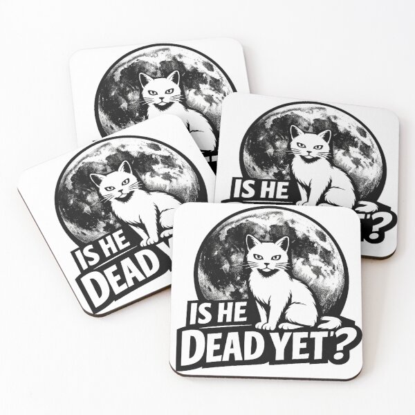 Item preview, Is He Dead Yet – Moon Cat Dark Humor Tee T-Shirt designed and sold by MerchlyMike.