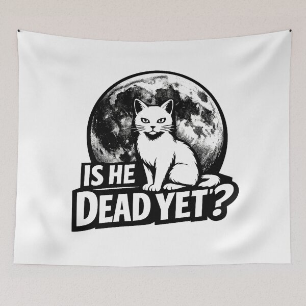 Item preview, Is He Dead Yet – Moon Cat Dark Humor Tee T-Shirt designed and sold by MerchlyMike.