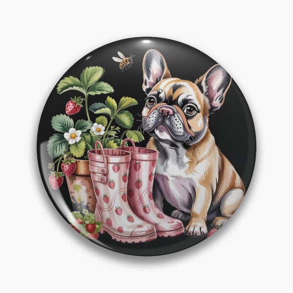 Item preview, French Bulldog Strawberry Garden Cottagecore | Cute Frenchie Rain Boots Bee Design | Dog Lover Gift designed and sold by Cute & Sassy Custom Gifting Boutiques.
