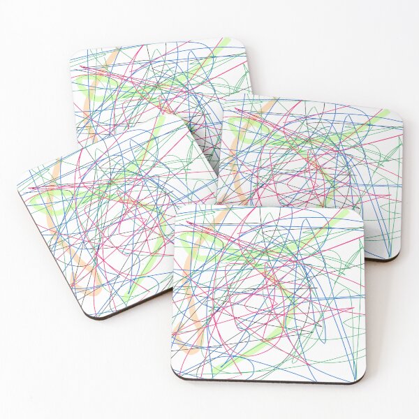 Item preview, Neon Chaos Abstract Scribble Art - Modern Colorful Graffiti Lines designed and sold by KostekArtShop.