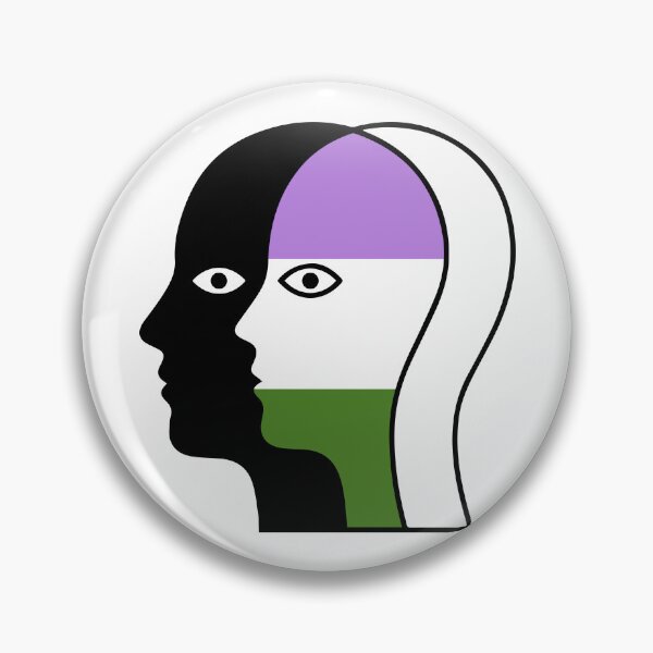 Item preview, Overlapping Faces Genderqueer Pride Flag - Silhouette Profile Art designed and sold by Cannaxes Studio.