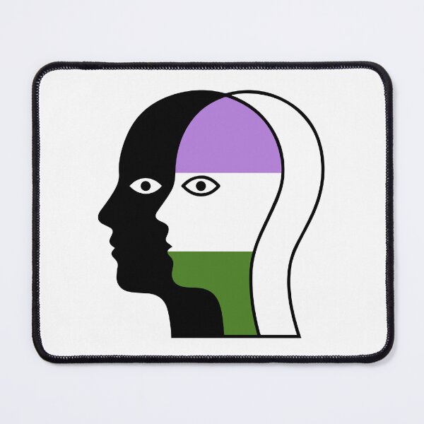 Item preview, Overlapping Faces Genderqueer Pride Flag - Silhouette Profile Art designed and sold by Cannaxes Studio.