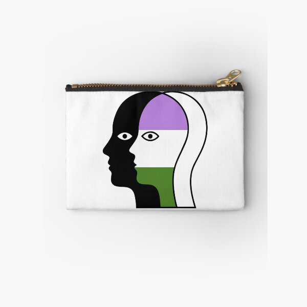 Item preview, Overlapping Faces Genderqueer Pride Flag - Silhouette Profile Art designed and sold by Cannaxes Studio.