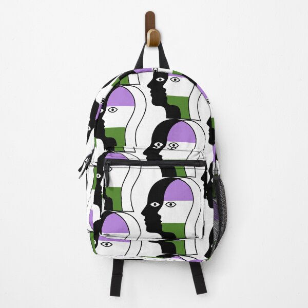 Item preview, Overlapping Faces Genderqueer Pride Flag - Silhouette Profile Art designed and sold by Cannaxes Studio.