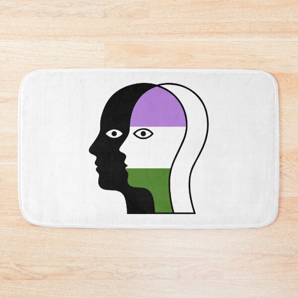 Item preview, Overlapping Faces Genderqueer Pride Flag - Silhouette Profile Art designed and sold by Cannaxes Studio.