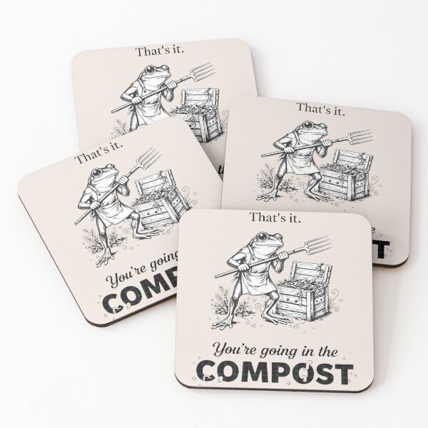 Item preview, You're Going In The Compost, Frog Gardener, Plant Lover Gift, Garden Humor  designed and sold by toongstudio.