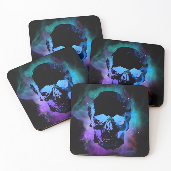 Item preview, Cosmic Neon Skull Dark Galaxy Aesthetic Design designed and sold by StyleBloomes.