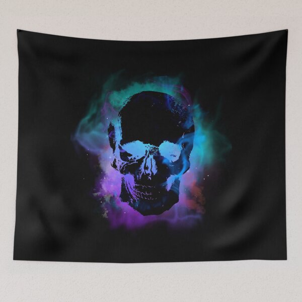 Item preview, Cosmic Neon Skull Dark Galaxy Aesthetic Design designed and sold by StyleBloomes.