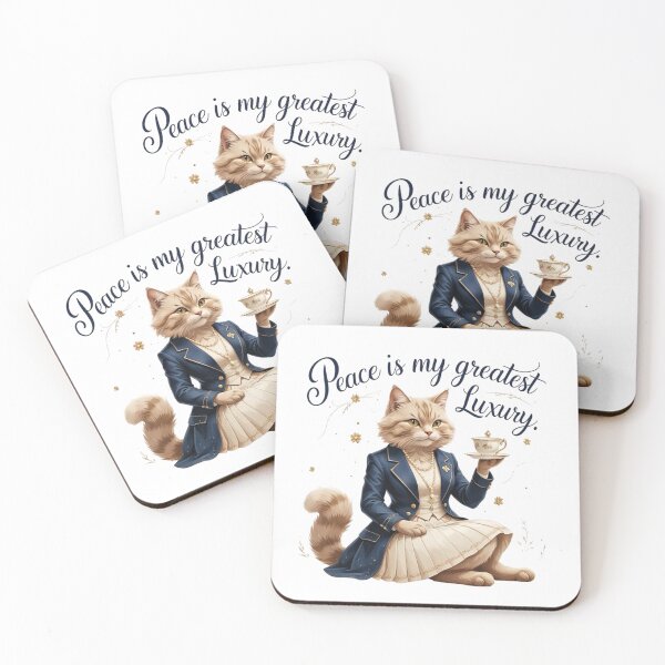 Item preview, Peace Is My Greatest Luxury Preppy Cat Old Money Aesthetic designed and sold by AQUILAKREO.