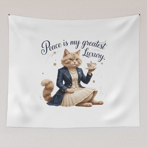 Item preview, Peace Is My Greatest Luxury Preppy Cat Old Money Aesthetic designed and sold by AQUILAKREO.