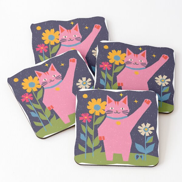 Item preview, Pink Retro Garden Cat designed and sold by mellow-koko.
