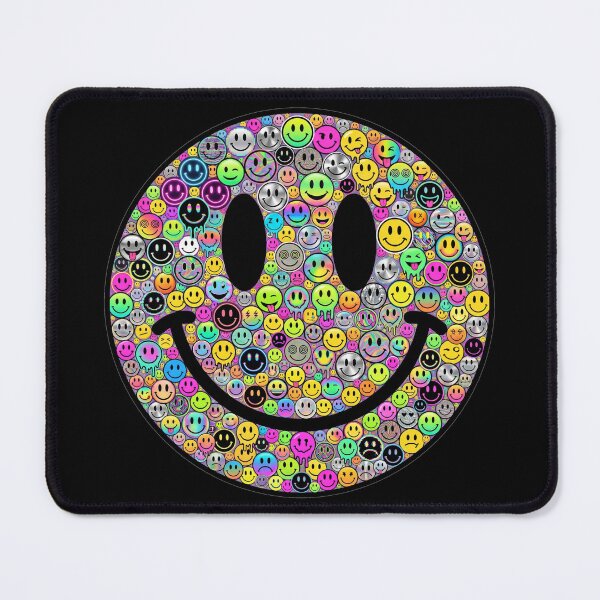 Item preview, Ultimate Y2K Smiley Collage – Neon Rave Happy Face Pop Art Design designed and sold by PLUSHIWORLDtm.