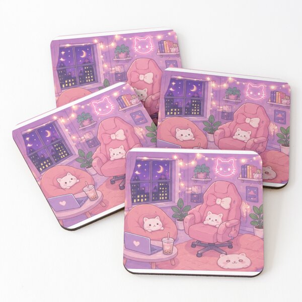 Item preview, Cozy Kawaii Gamer Room Night designed and sold by Christiana-Art.