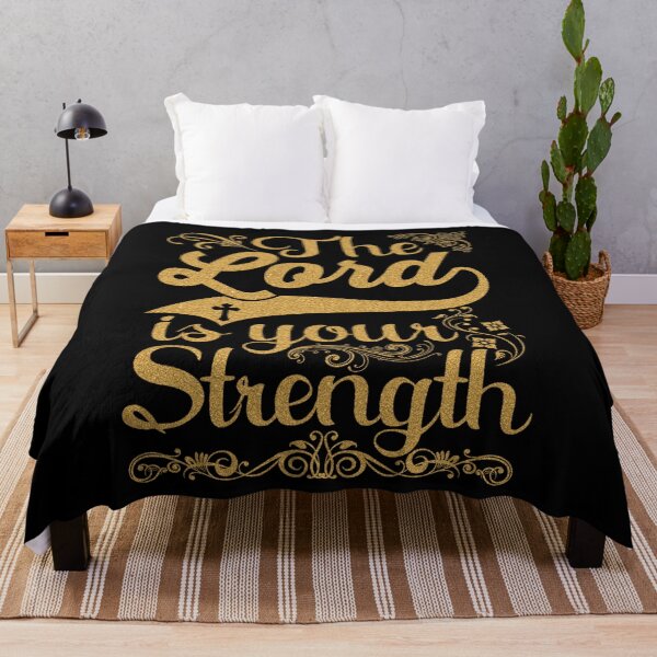 Item preview, The Lord Is Your Strength | Gold Glitter Christian Faith Quote designed and sold by Alluka Brand.