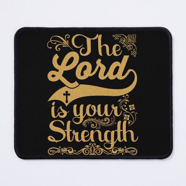 Item preview, The Lord Is Your Strength | Gold Glitter Christian Faith Quote designed and sold by Alluka Brand.