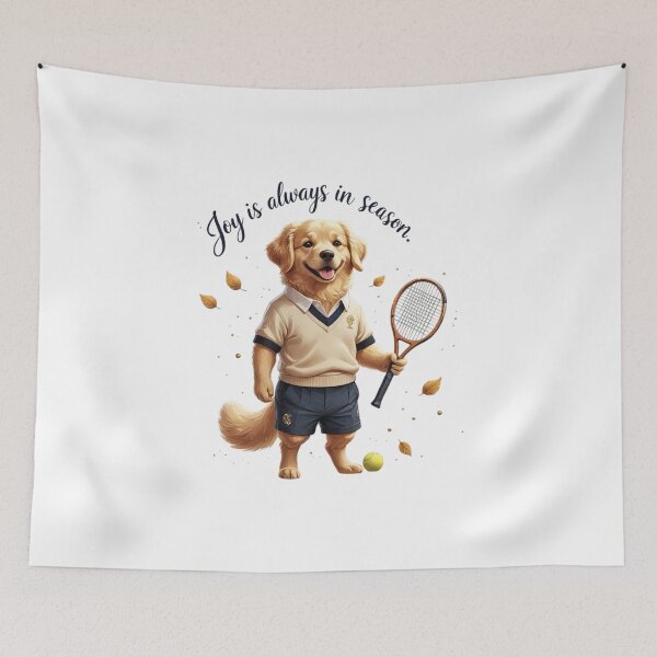 Item preview, Joy Is Always In Season Preppy Tennis Golden Retriever designed and sold by AQUILAKREO.
