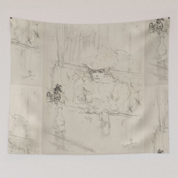 Item preview, Au Hanneton by Henri de Toulouse-Lautrec | Belle Époque Paris Café Fine Art Print designed and sold by artofuniverse.