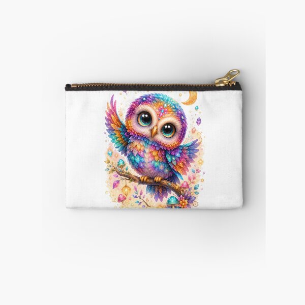 Item preview, Magical Rainbow Pygmy Owl – Cute Fantasy Kawaii Owl Illustration designed and sold by MarekoraStudio.