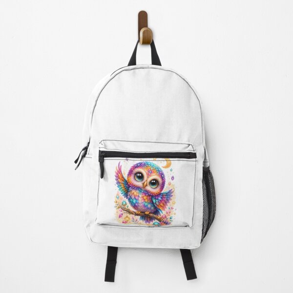 Item preview, Magical Rainbow Pygmy Owl – Cute Fantasy Kawaii Owl Illustration designed and sold by MarekoraStudio.