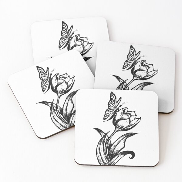 Artikelvorschau, Anmutige Begegnung: Schmetterling und Tulpe entworfen und verkauft von SandraJamesArtworks.