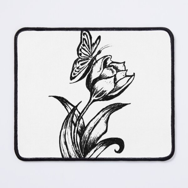 Artikelvorschau, Anmutige Begegnung: Schmetterling und Tulpe entworfen und verkauft von SandraJamesArtworks.