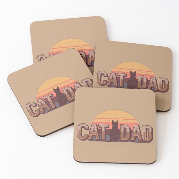 Item preview, Retro Cat Dad Sunset Vintage Cat Lover Design designed and sold by Lu7u.