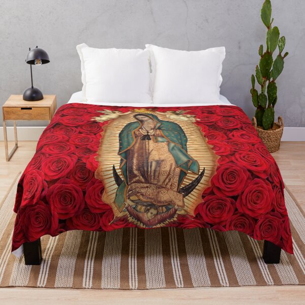 Item preview, Our Lady of Guadalupe Virgin Mary Red Roses Crown & Angels Catholic Saint designed and sold by hispanicworld.