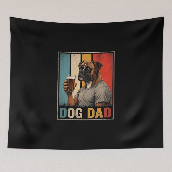 Item preview, Dog Dad Boxer Beer Vintage Retro Tee designed and sold by OlyvieArt.
