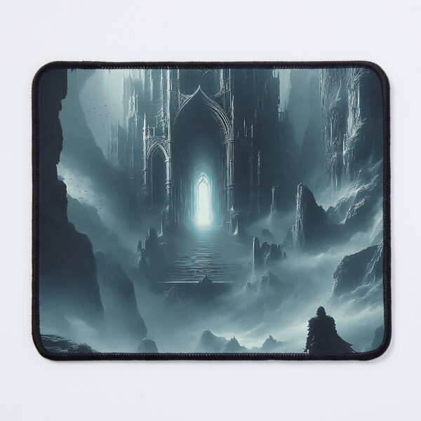 Item preview, Dark Fantasy Poster: Gothic Cathedral and Lone Warrior designed and sold by breveindu.