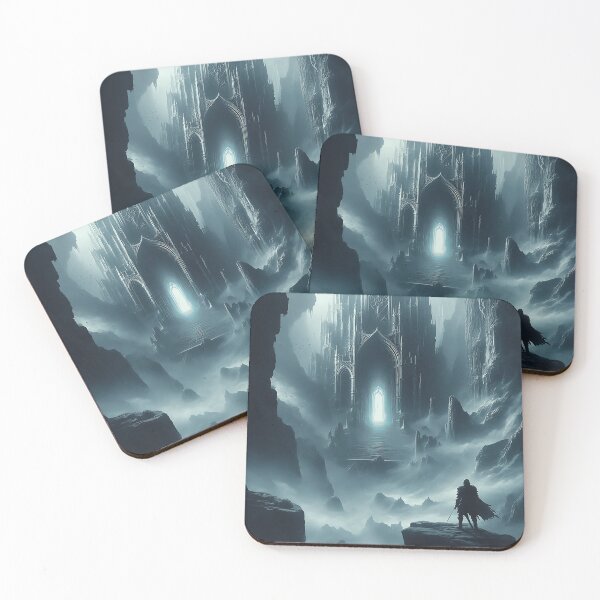 Item preview, Dark Fantasy Poster: Gothic Cathedral and Lone Warrior designed and sold by breveindu.