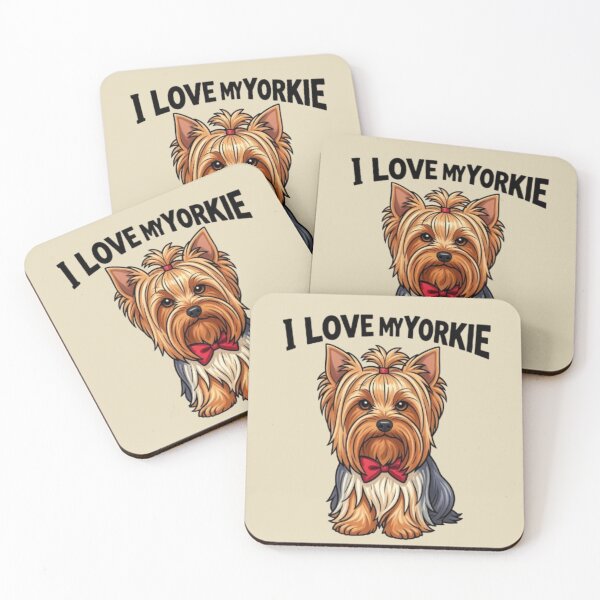 Item preview, I Love My Yorkie  Cute Dog Design designed and sold by Yorkie Magic Studio .