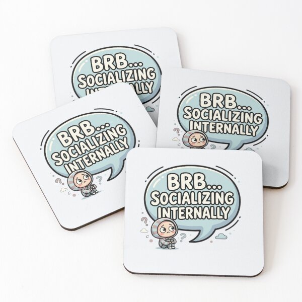 Item preview, BRB Socializing Internally – Hooded Kid Meme Humor Design designed and sold by ChaosNest.