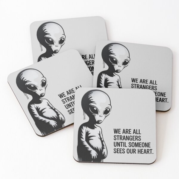 Item preview, Banksy Alien - We are all strangers until someone sees our heart. designed and sold by 123ks.